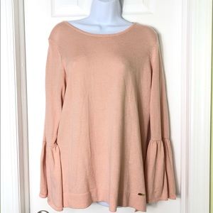 CALVIN KLEIN | Blush Bell-Sleeve Sweater